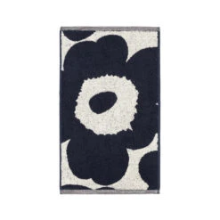 Marimekko Unikko Handdoek Natuurwit-donkerblauw