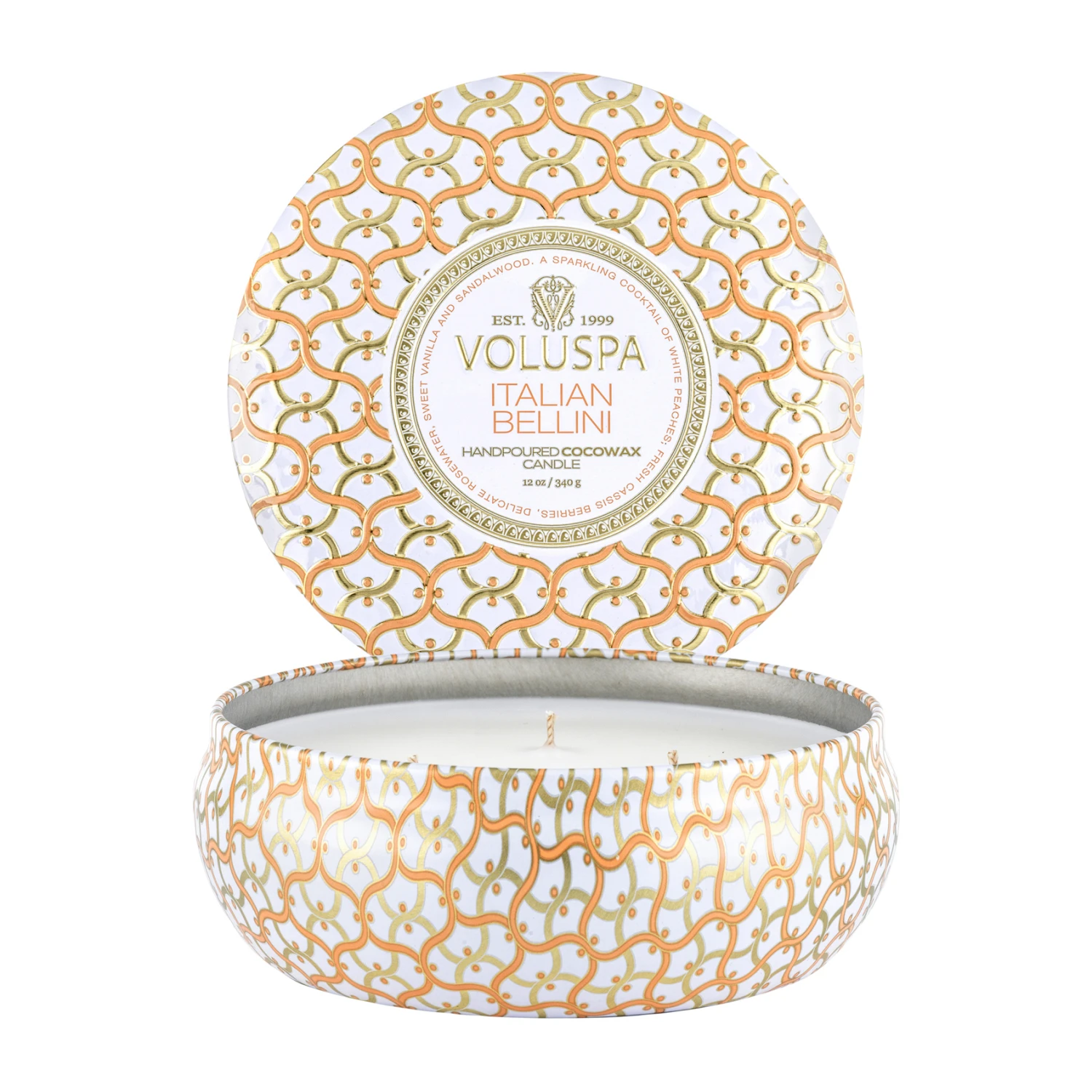 Voluspa Maison Blanc 3-wick Tin Geurkaars 40 Uur 3 Voluspa Maison Blanc 3-wick Tin Geurkaars 40 Uur