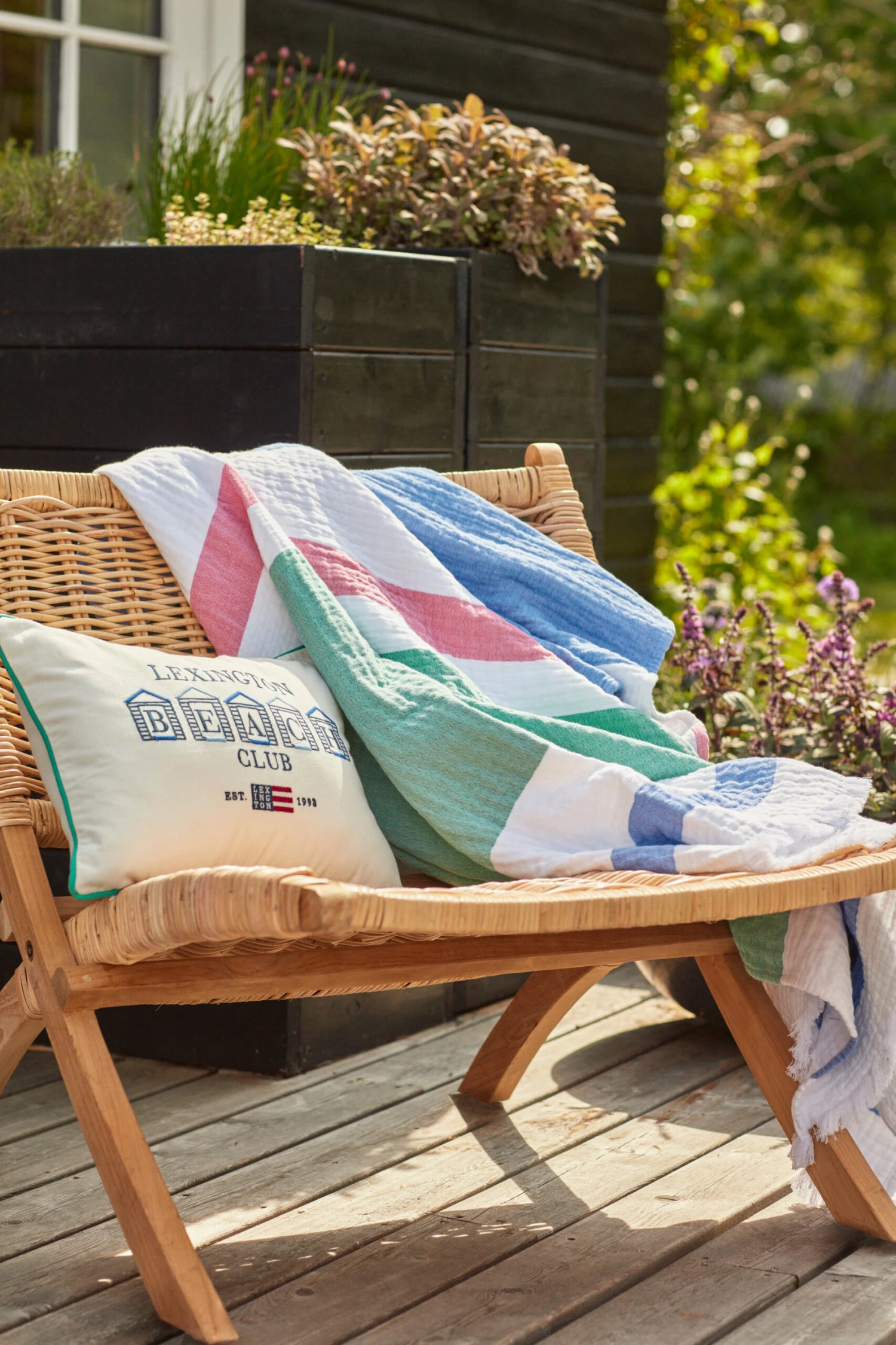 Lexington Striped Gewafelde Katoenen Plaid 130x170 Cm 6 Lexington Striped Gewafelde Katoenen Plaid 130x170 Cm - Afbeelding 4