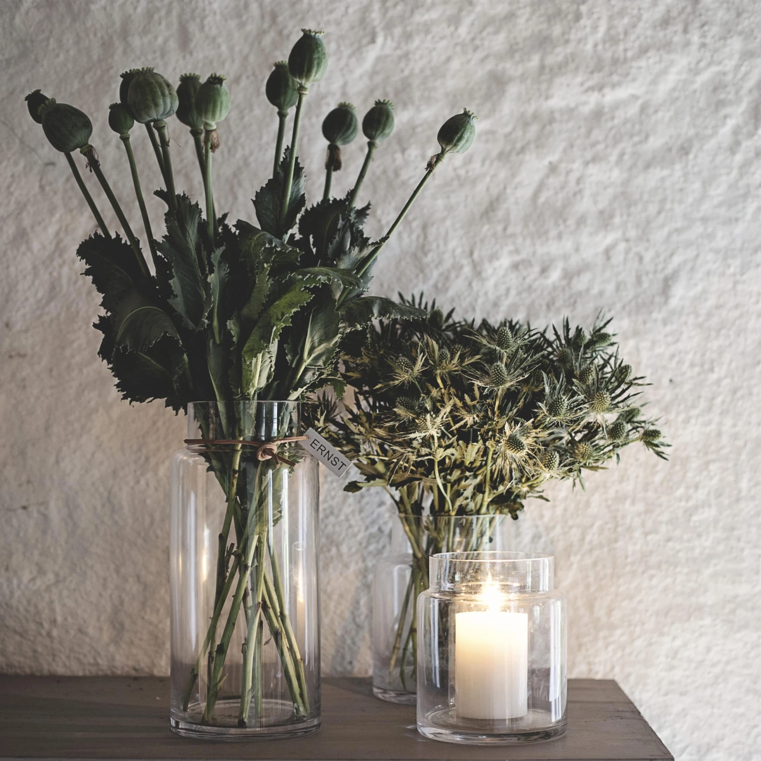 Ernst Glazen Vaas H18 Cm. Ø 12,5 Cm. 4 Ernst Glazen Vaas H18 Cm. Ø 12,5 Cm. - Afbeelding 2